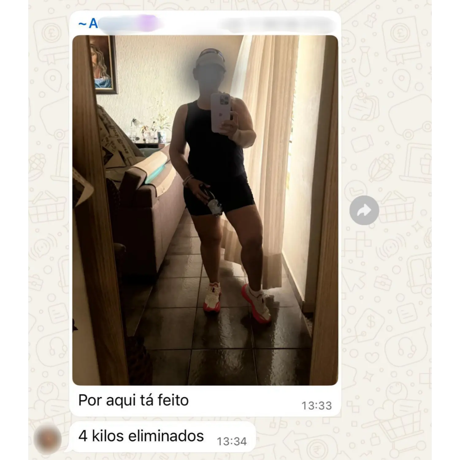 Depoimento de aluno no WhatsApp