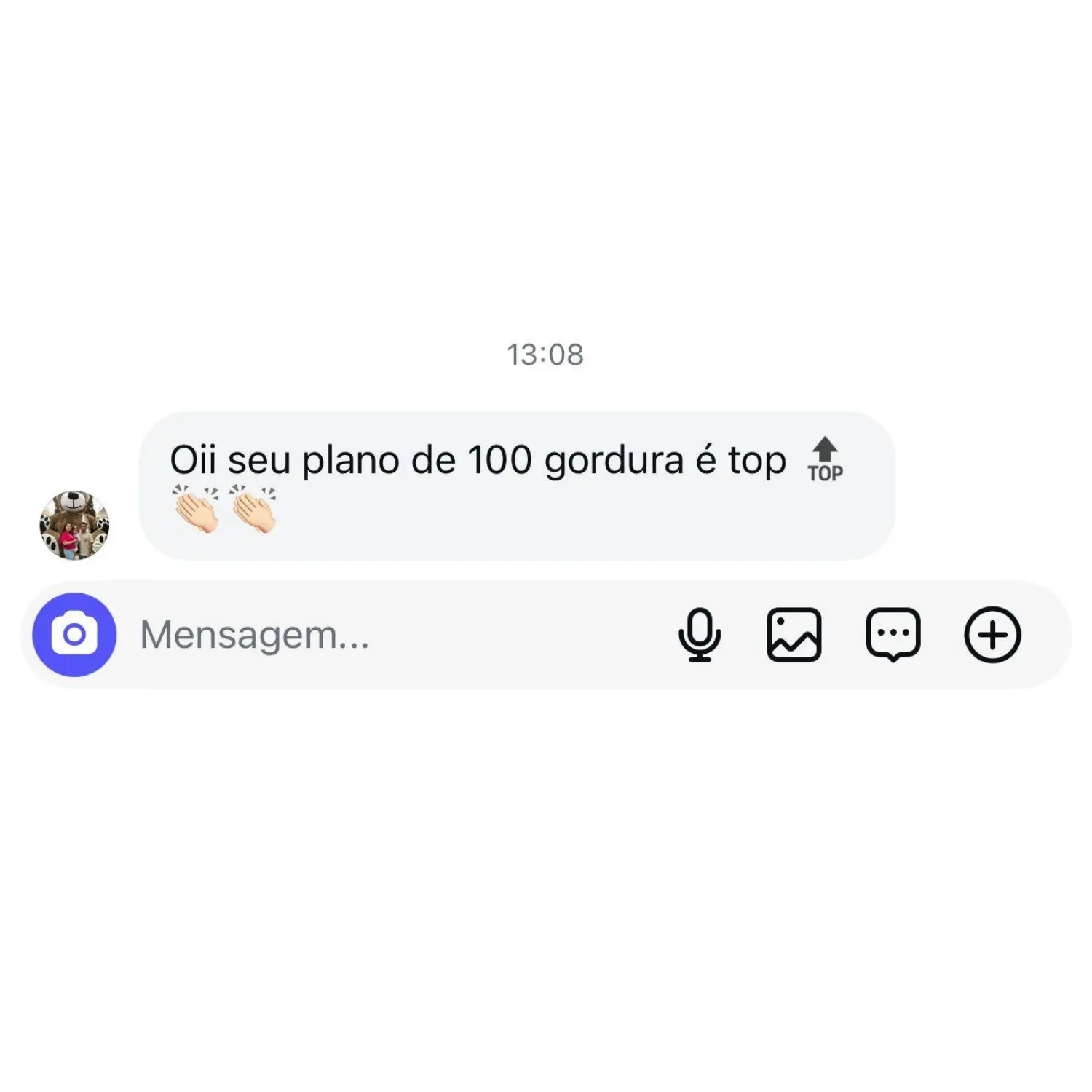 Depoimento de aluno no WhatsApp